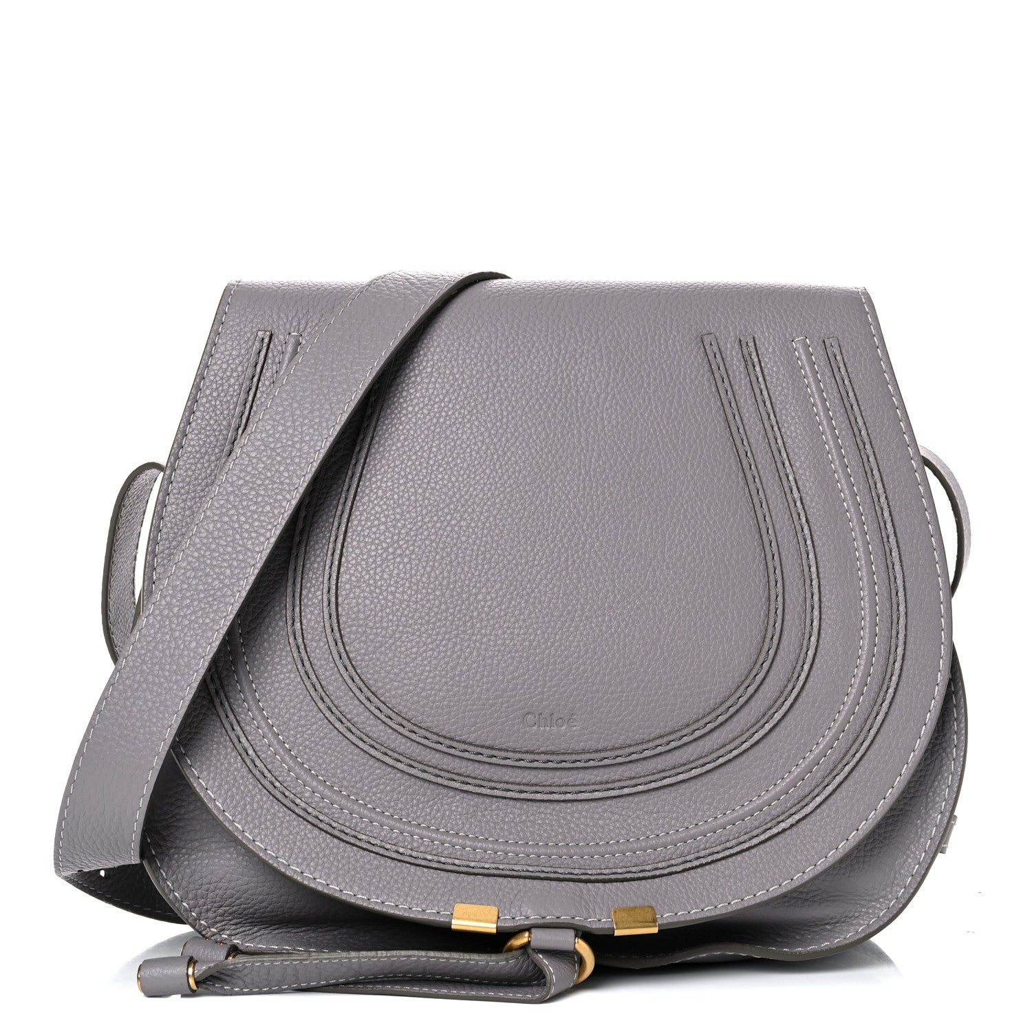 Chloe Calfskin Medium Marcie Round Crossbody Bag Cashmere Grey 1 of 10