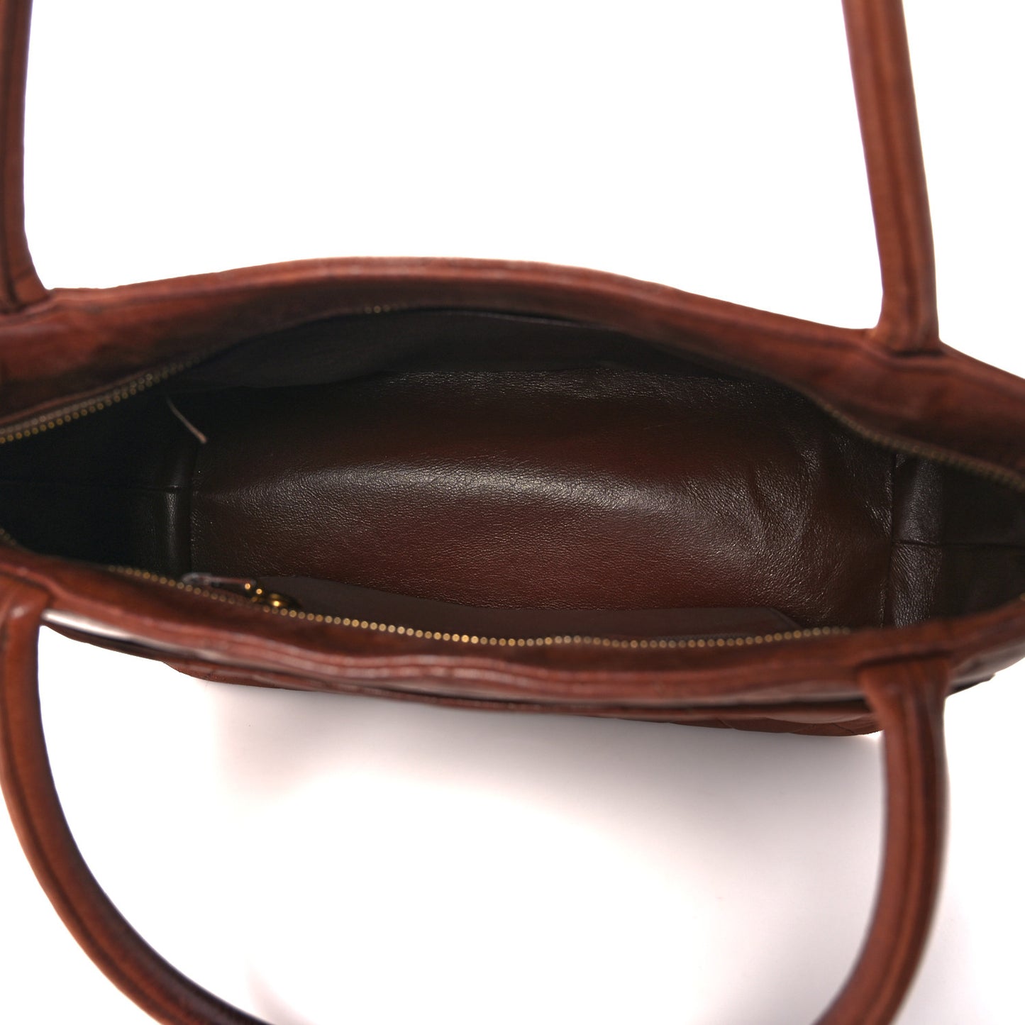 Lambskin Quilted Medallion Tote Brown