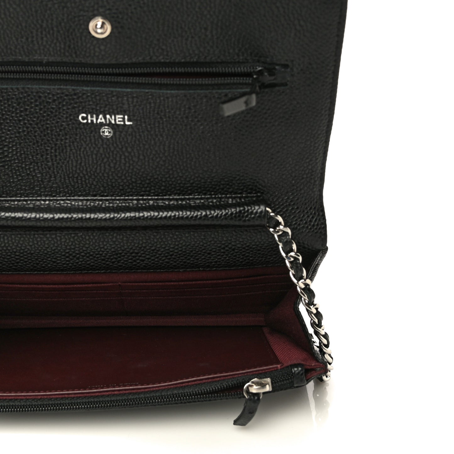 Caviar Quilted Wallet On Chain WOC Black