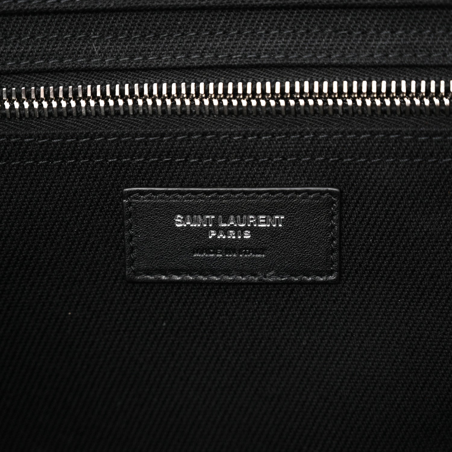 Saint Laurent Linen Calfskin Rive Gauche Tote Black 6 of 10