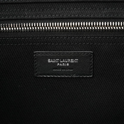 Saint Laurent Linen Calfskin Rive Gauche Tote Black 6 of 10