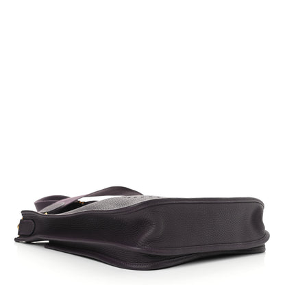Hermes Taurillon Clemence Evelyne III PM Raisin 4 of 10