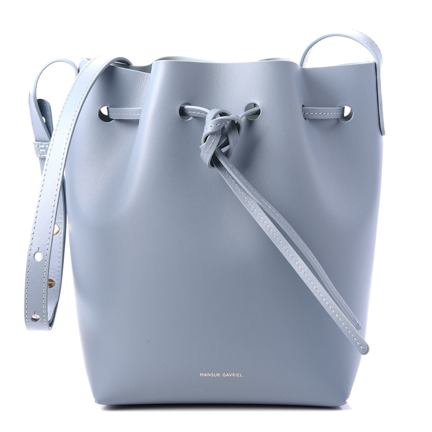 Mansur Gavriel Calfskin Mini Bucket Bag Grey Blue 1 of 10