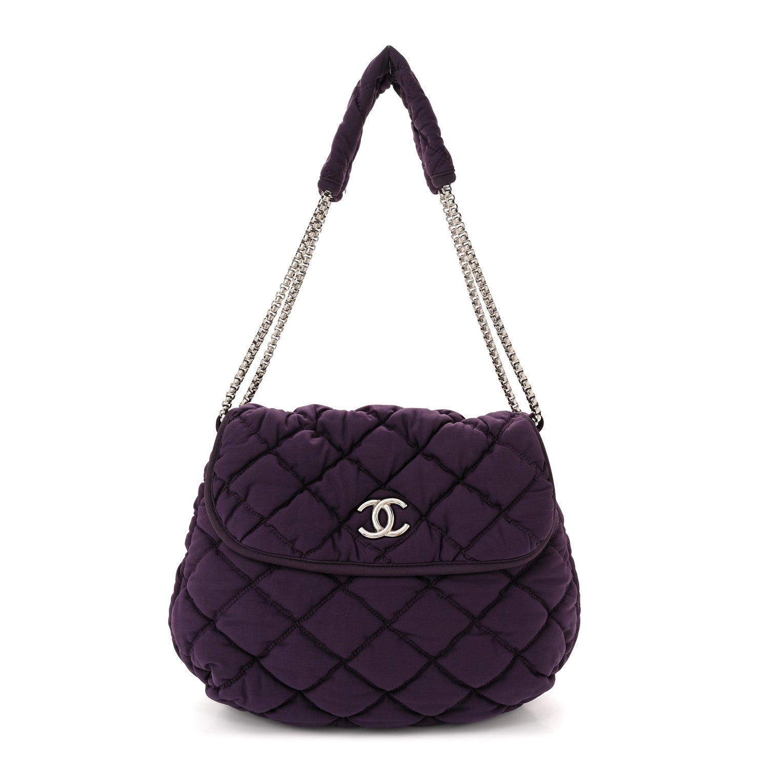 Chanel Nylon Bubble Quilt Accordion Flap Purple 1 of 11