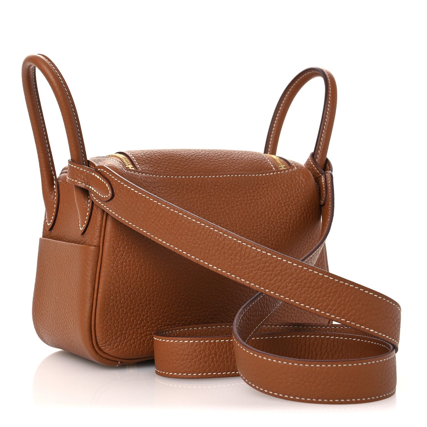 Hermes Taurillon Clemence Mini Lindy 20 Gold 3 of 14