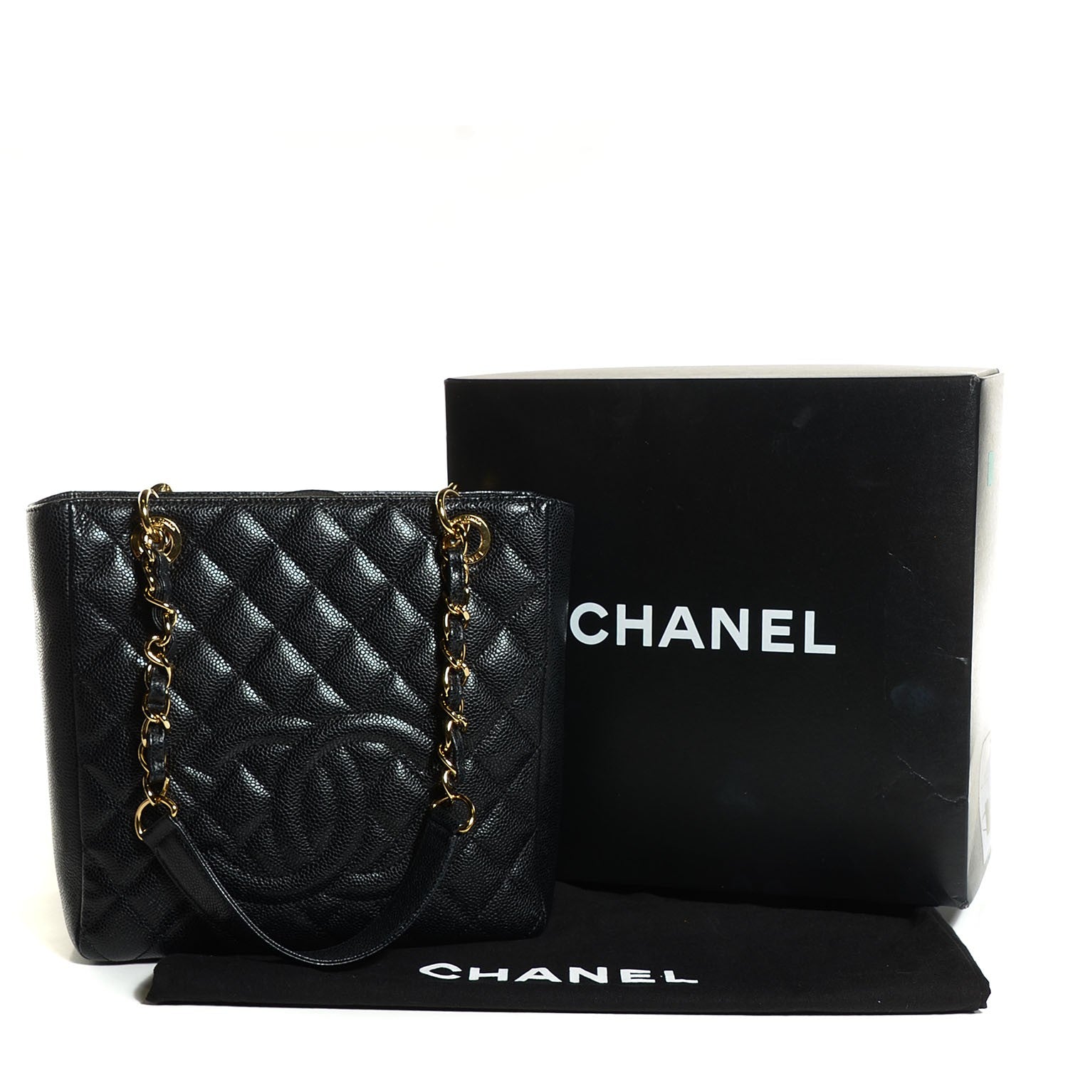 Chanel Caviar Quilted Petit Shopping Tote PST Black 5 of 8