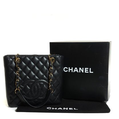 Chanel Caviar Quilted Petit Shopping Tote PST Black 5 of 8