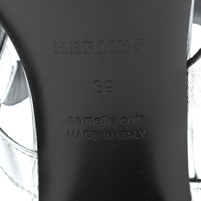 Hermes Metallic Nappa Bikini Sandals 39 Argent 6 of 8