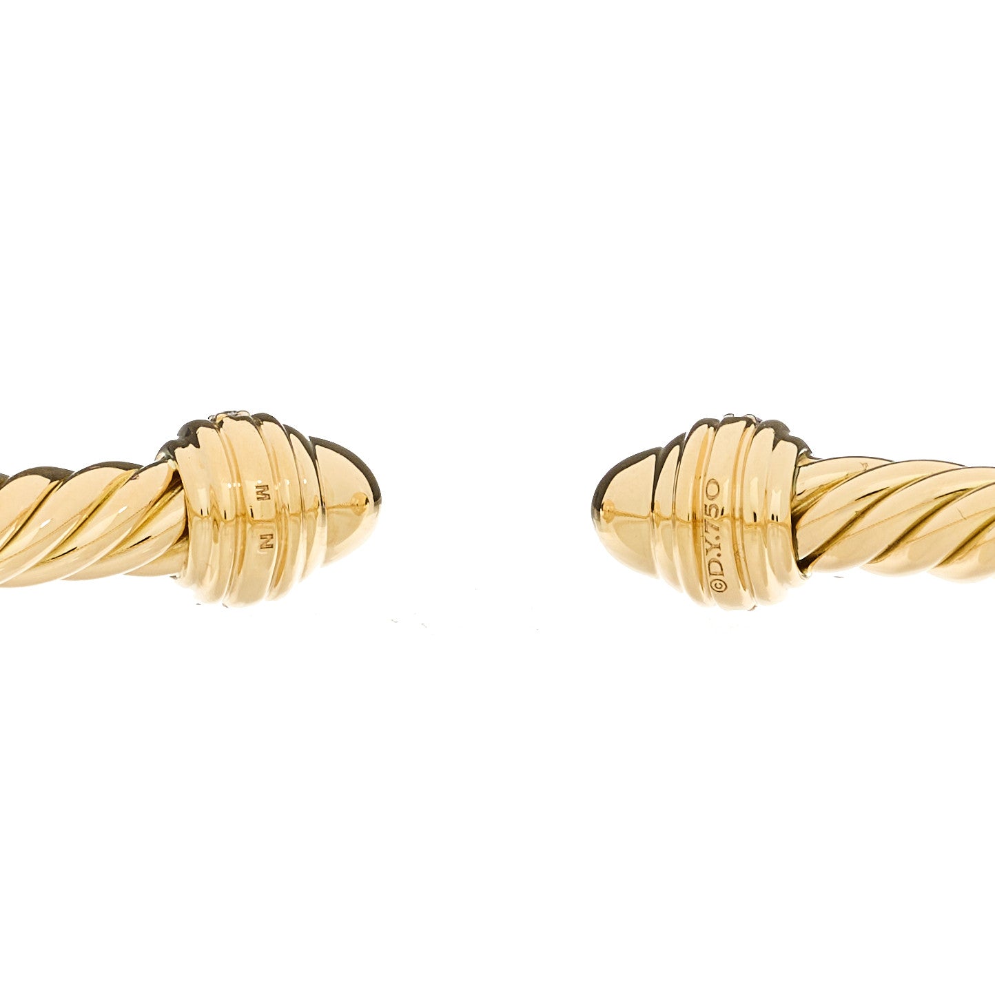 18K Yellow Gold Diamond 5mm Cable Classics Dome Bracelet