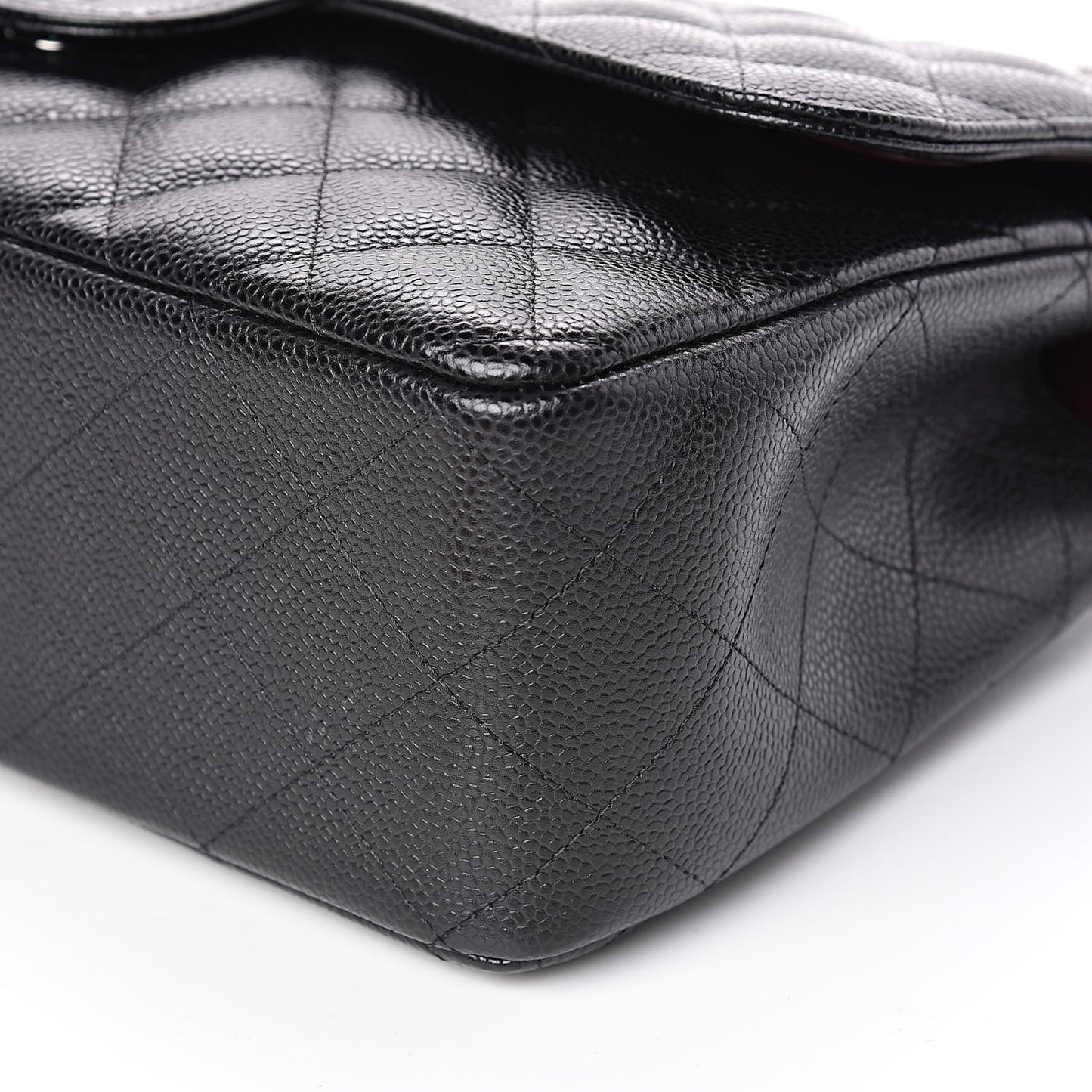Caviar Quilted Jumbo Double Flap Black