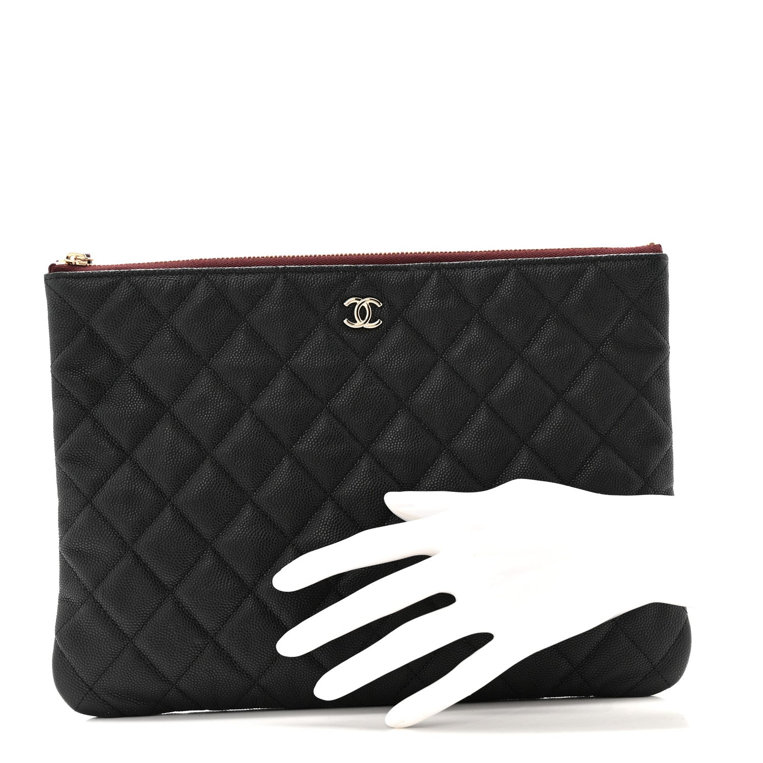 Chanel Caviar Quilted Medium Cosmetic Case Black 4 of 20