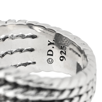 David Yurman Sterling Silver Diamond 16mm Wheaton Ring 51 5.75 4 of 4