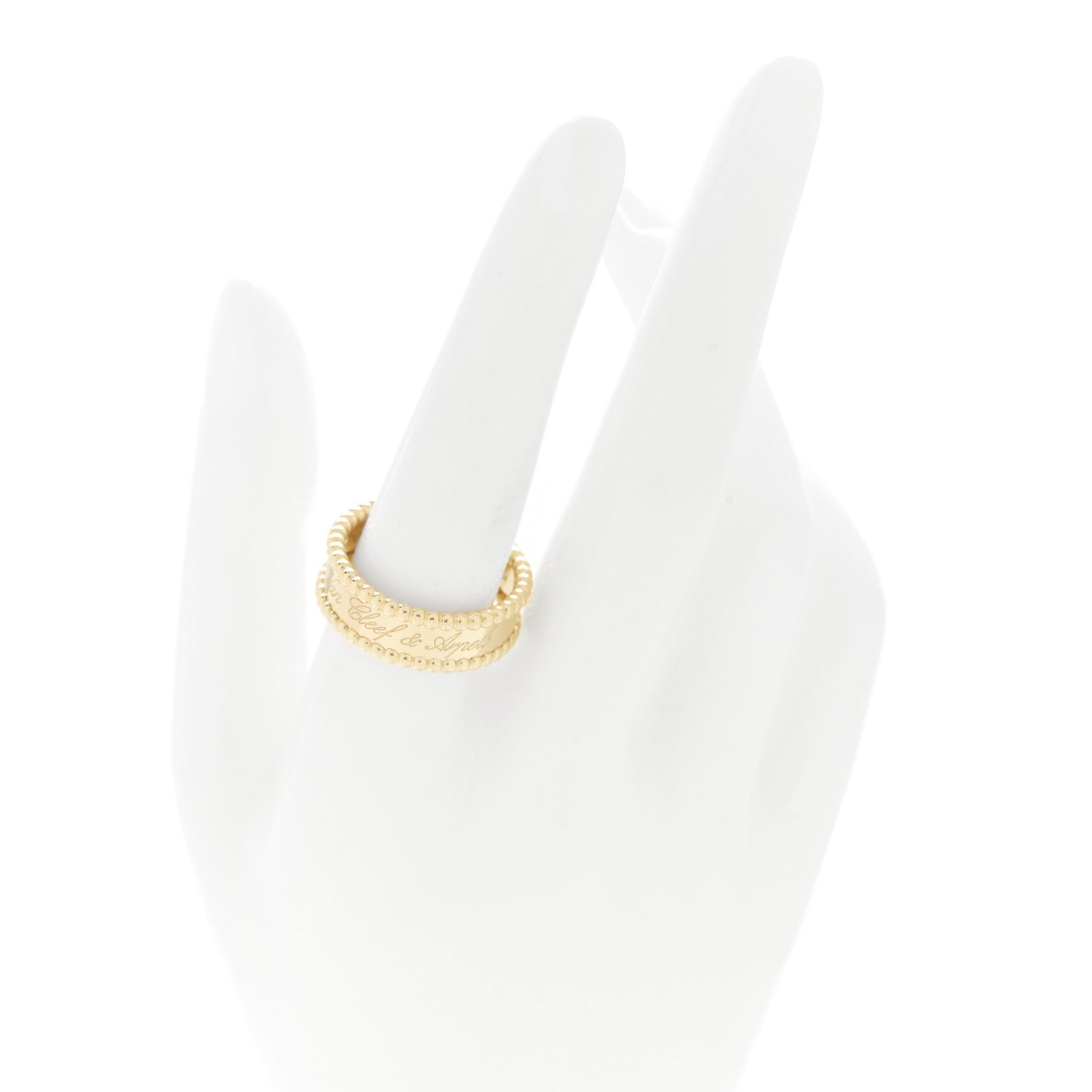 Van Cleef & Arpels 18K Yellow Gold Perlee Signature Ring 59 8.75 2 of 4