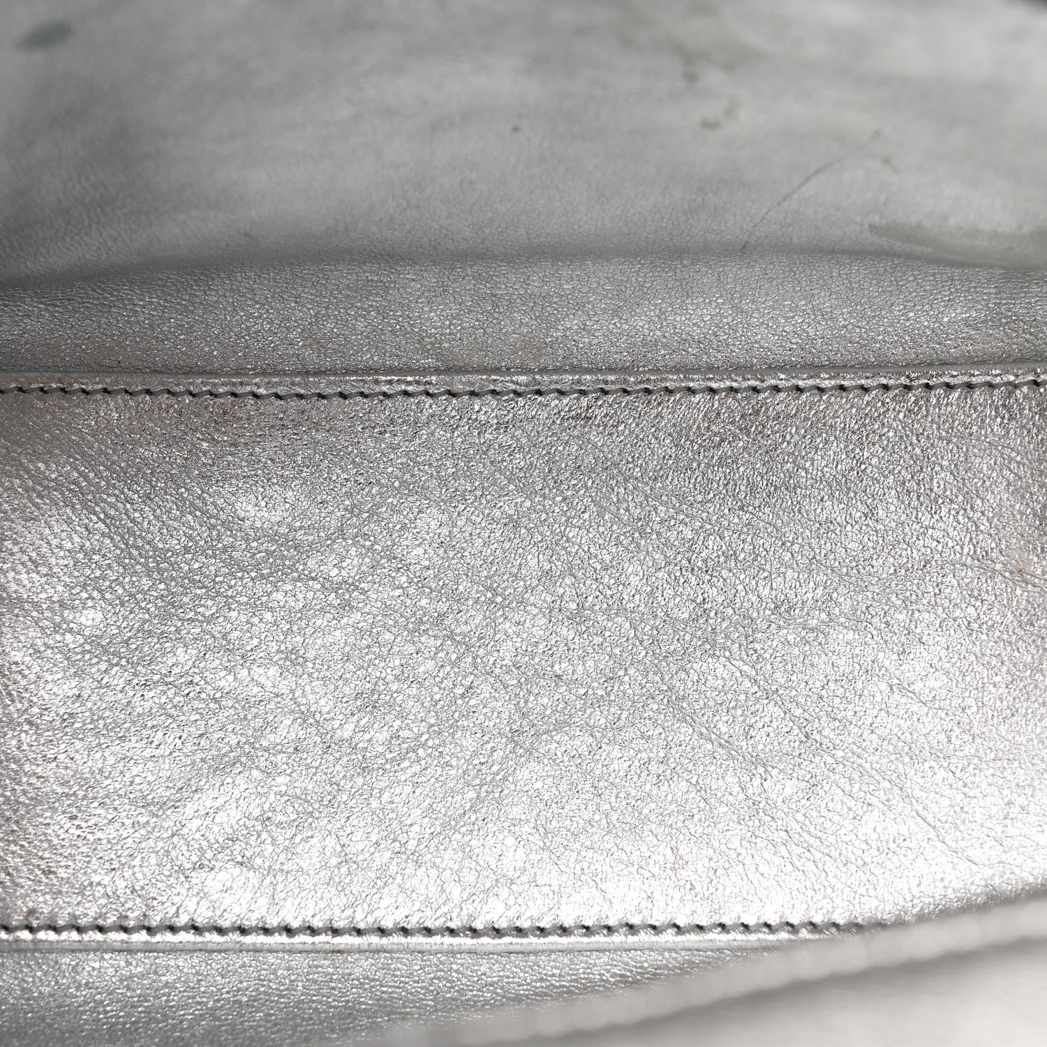 Celine Laminated Lambskin Nano Luggage Silver 5 of 17