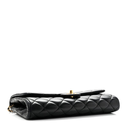 Chanel Lambskin Quilted Clutch with Chain Flap Black 4 of 12