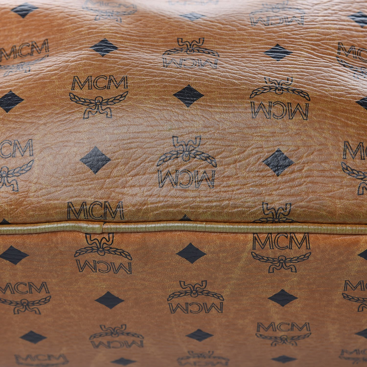 MCM Visetos Large Liz Reversible Shopper Tote Cognac 22 of 23
