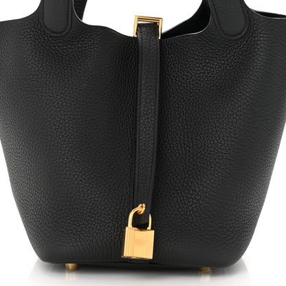 Hermes Taurillon Clemence Picotin Lock 18 PM Black 8 of 10