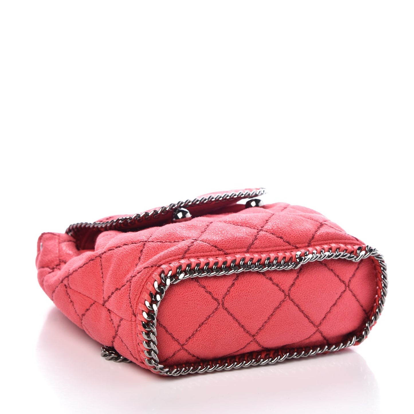 Shaggy Deer Quilted Mini Falabella Backpack Pink Fluo
