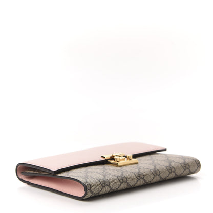 Gucci GG Supreme Monogram Calfskin Padlock Clutch Beige Perfect Pink 4 of 8