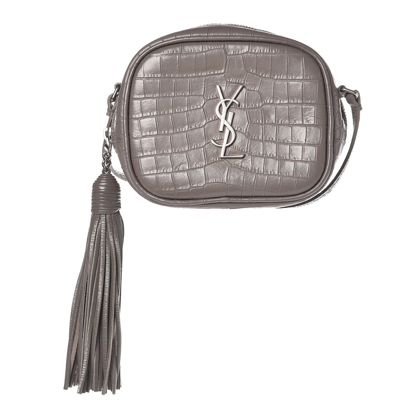 Croc Calfskin Embossed Monogram Blogger Bag Fog
