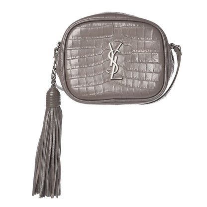 Saint Laurent Croc Calfskin Embossed Monogram Blogger Bag Fog 1 of 7