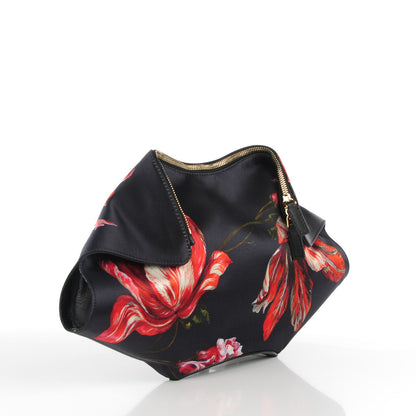 Alexander McQueen Silk Floral Print De Manta Clutch Midnight Blue 3 of 7