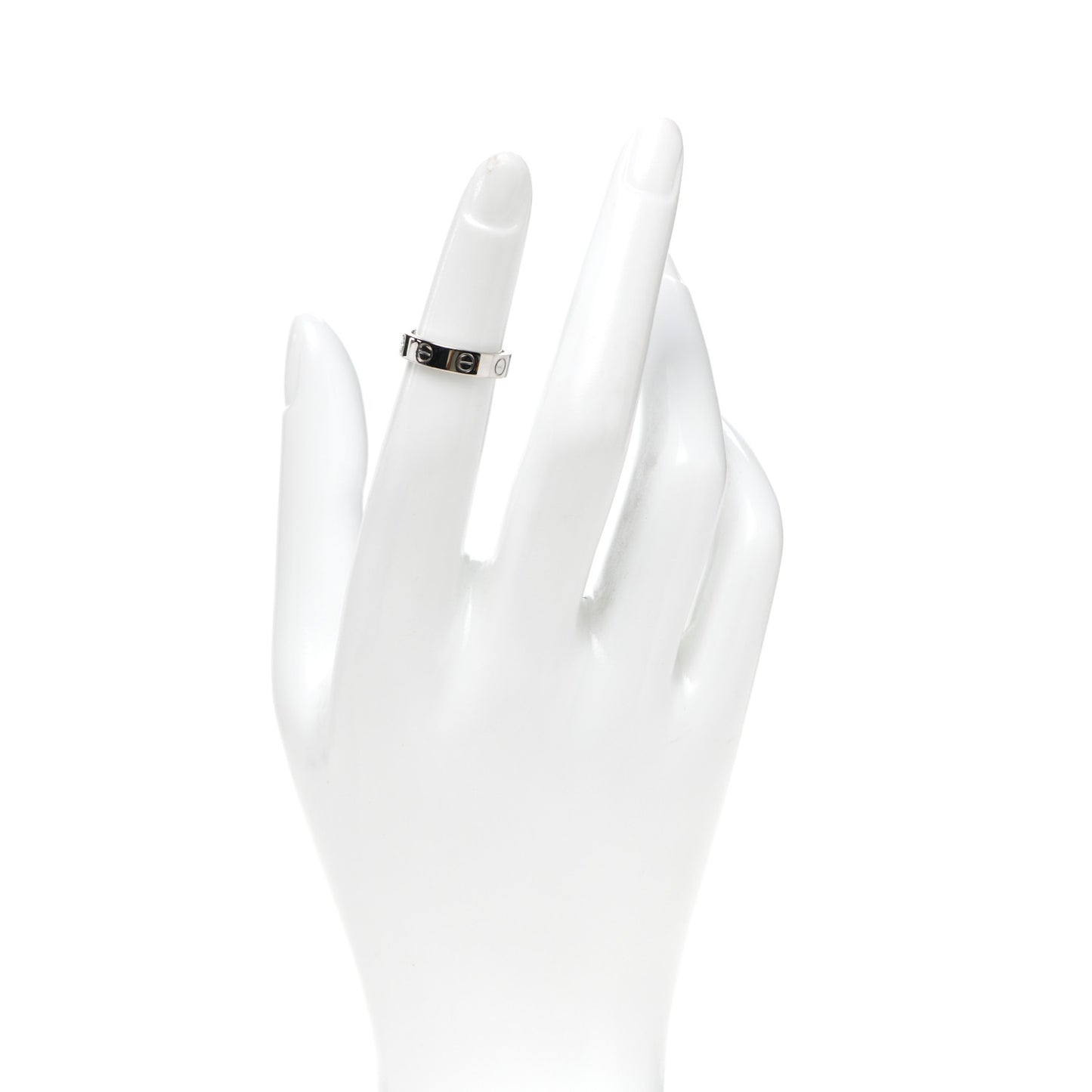 18K White Gold Diamond 4mm LOVE Wedding Band Ring 46 3.75