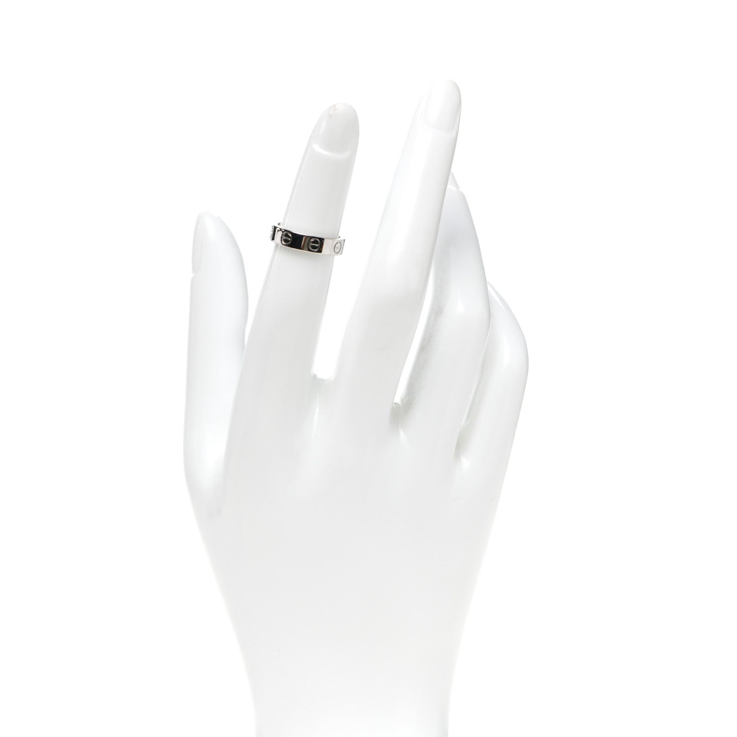 Cartier 18K White Gold Diamond 4mm LOVE Wedding Band Ring 46 3.75 4 of 8