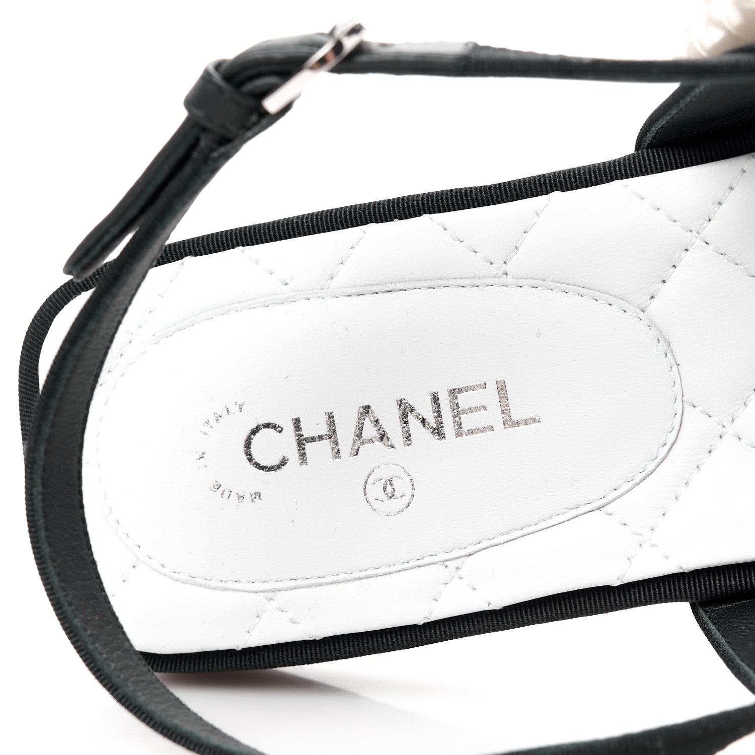 Chanel Grosgrain Pearl CC Sandals 41 Black 8 of 10