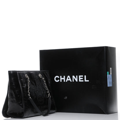 Chanel Glazed Calfskin Small Deauville Tote Black 8 of 8