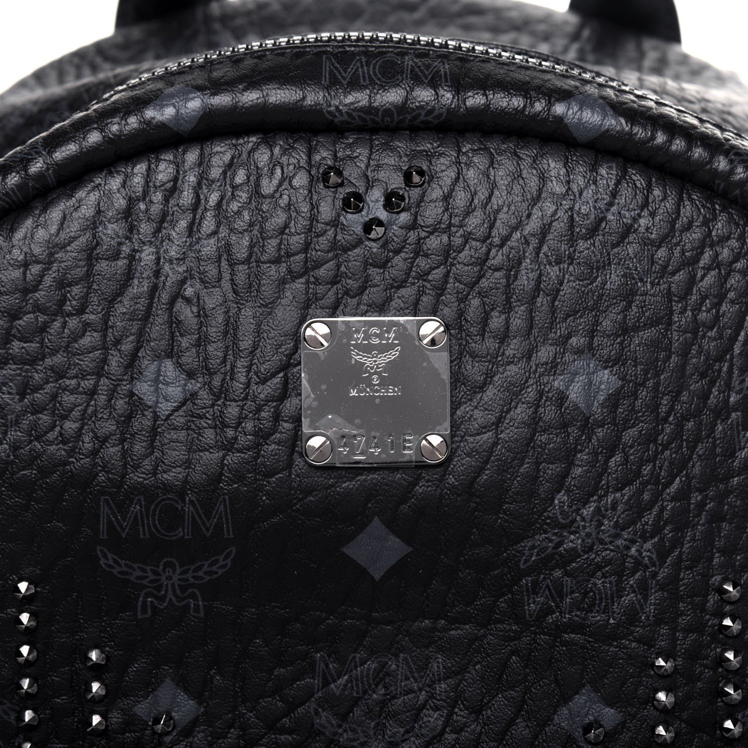 MCM Visetos Studded Medium Stark Gunta Backpack Black 11 of 15