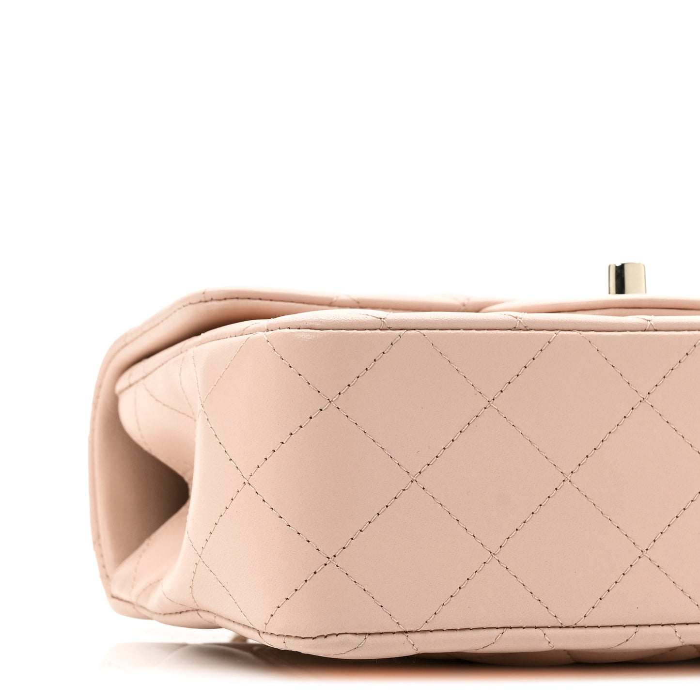 Lambskin Quilted Mini Top Handle Rectangular Flap Light Pink