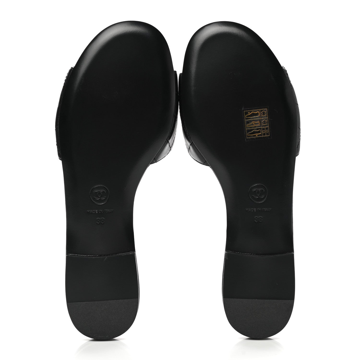 Chanel Lambskin Quilted CC Turnlock Sandals 38 Black 5 of 9