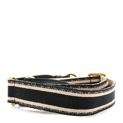 Christian Dior Canvas Embroidered Shoulder Strap Black 2 of 4