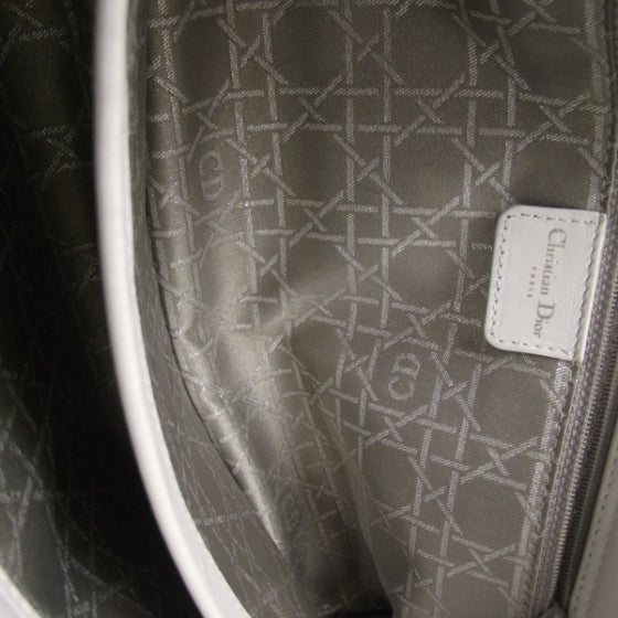 Lambskin Cannage Studded East West Lady Dior White