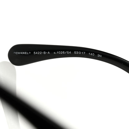Chanel Acetate Strass Square Sunglasses Black White 5 of 7