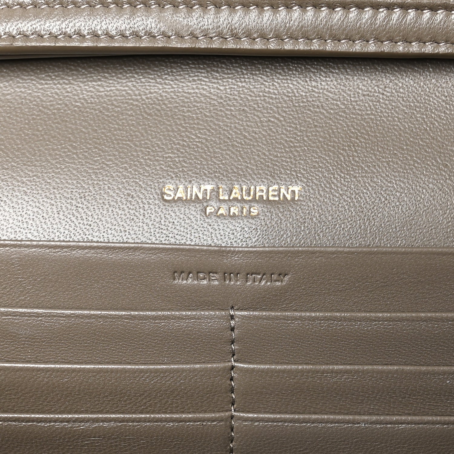 Saint Laurent Metallic Grain De Poudre Mixed Matelasse Triquilt Monogram Chain Wallet Piombo 7 of 11