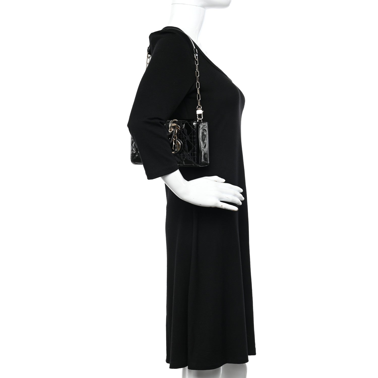 Christian Dior Patent Cannage Small Lady D-Joy Black 2 of 9