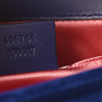 Gucci Velvet Matelasse Mini GG Marmont Shoulder Bag Cobalt Blue 7 of 12