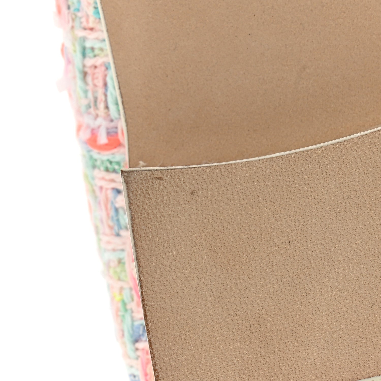 Chanel Cotton Tweed Patent Calfskin Cap Toe Ballerina Flats 36.5 Light Pink Multicolor White 10 of 12
