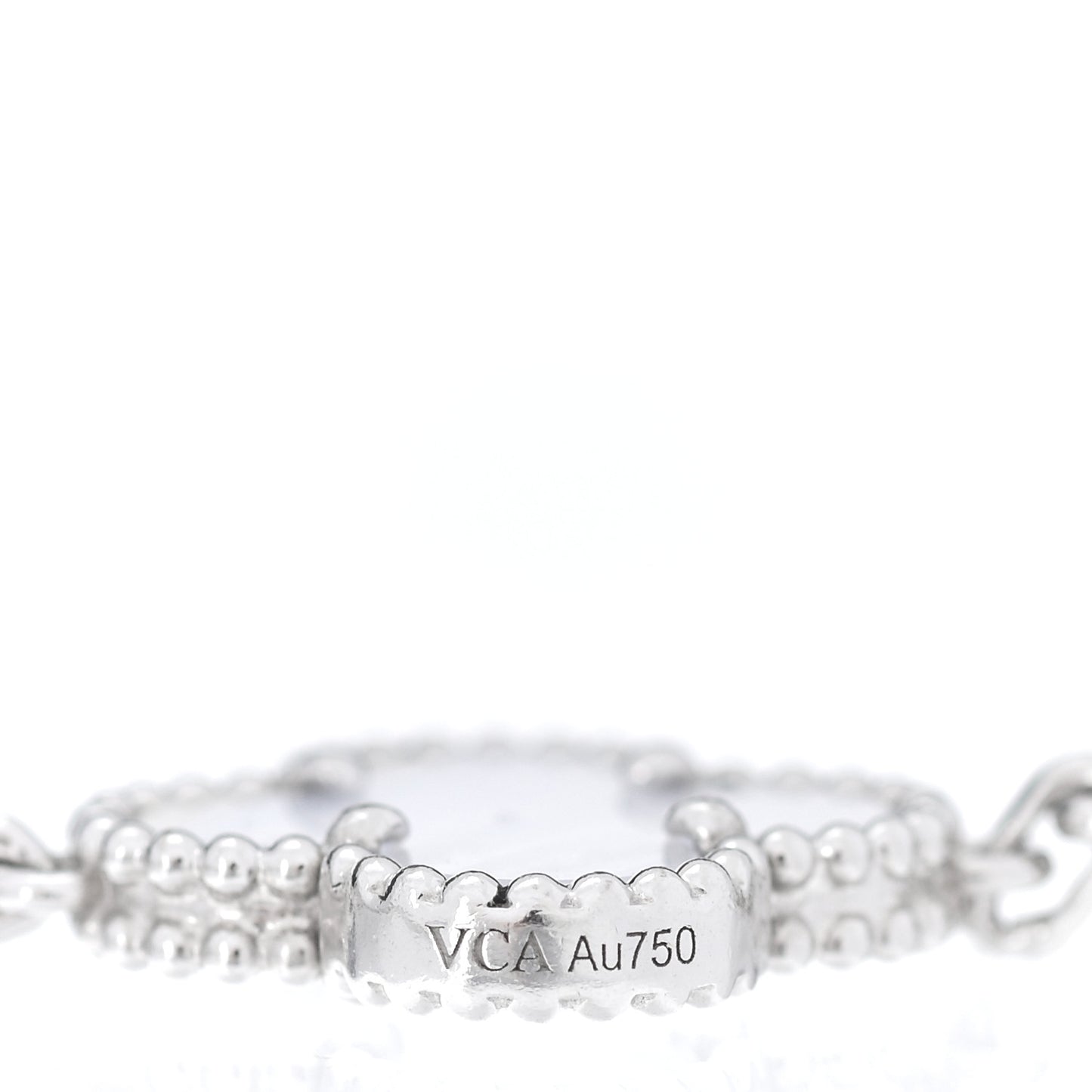 18K White Gold Chalcedony 5 Motifs Vintage Alhambra Bracelet