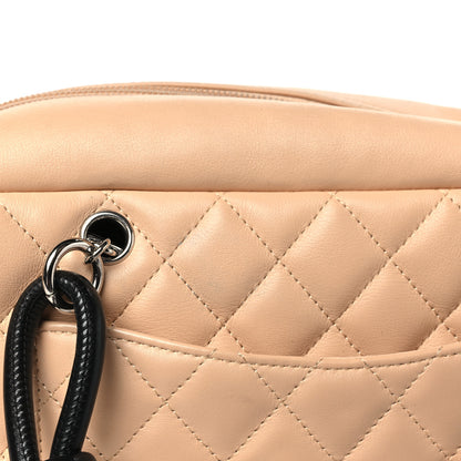Chanel Calfskin Quilted Large Cambon Bowler Beige Black 10 of 10