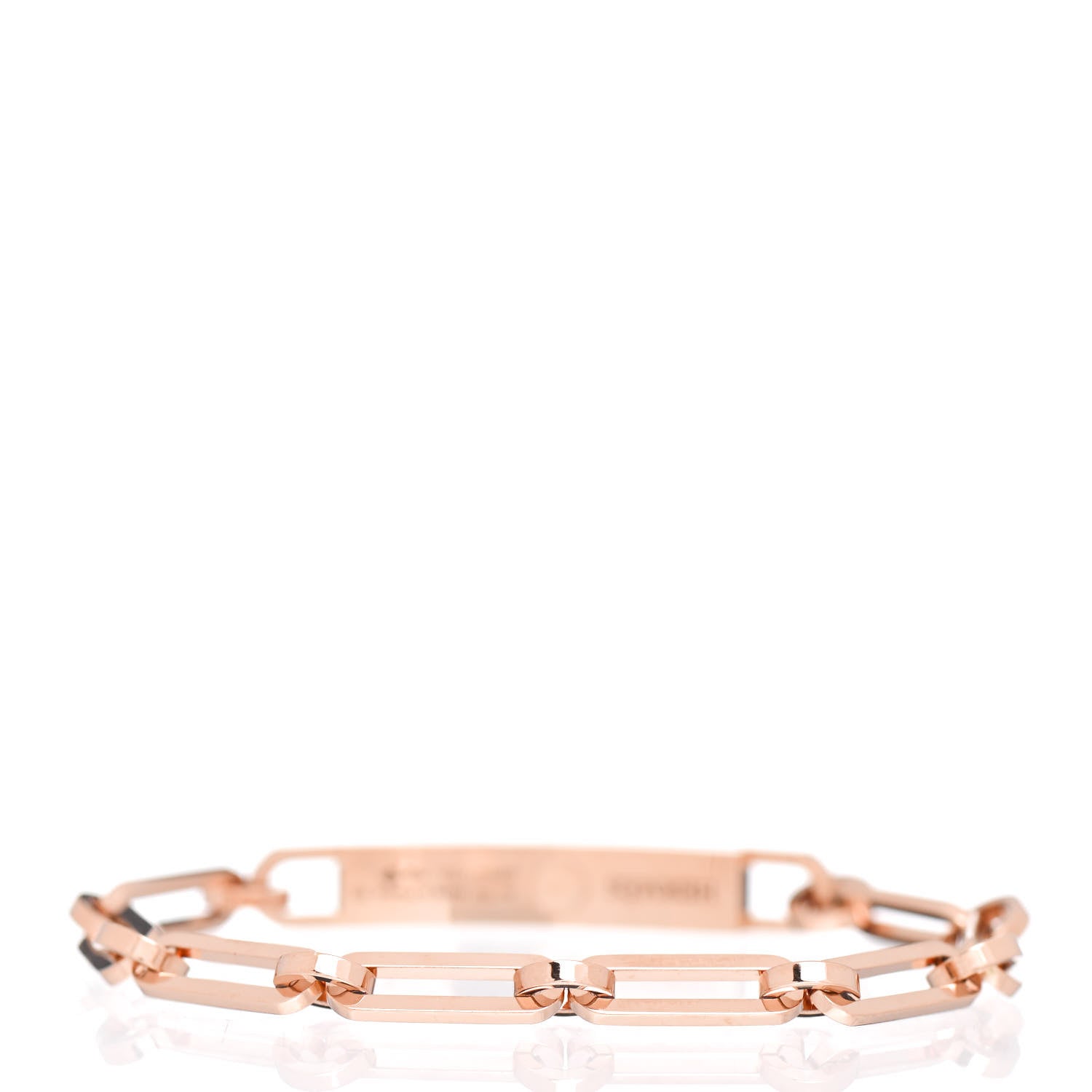 Hermes 18K Rose Gold Diamond Pave PM Kelly Chaine Bracelet XS 3 of 4