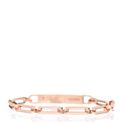Hermes 18K Rose Gold Diamond Pave PM Kelly Chaine Bracelet XS 3 of 4