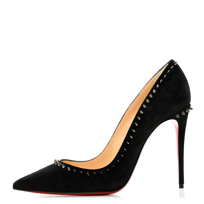 Christian Louboutin Veau Velours Anjalina 100 Pumps 36.5 Black Gun 1 of 10