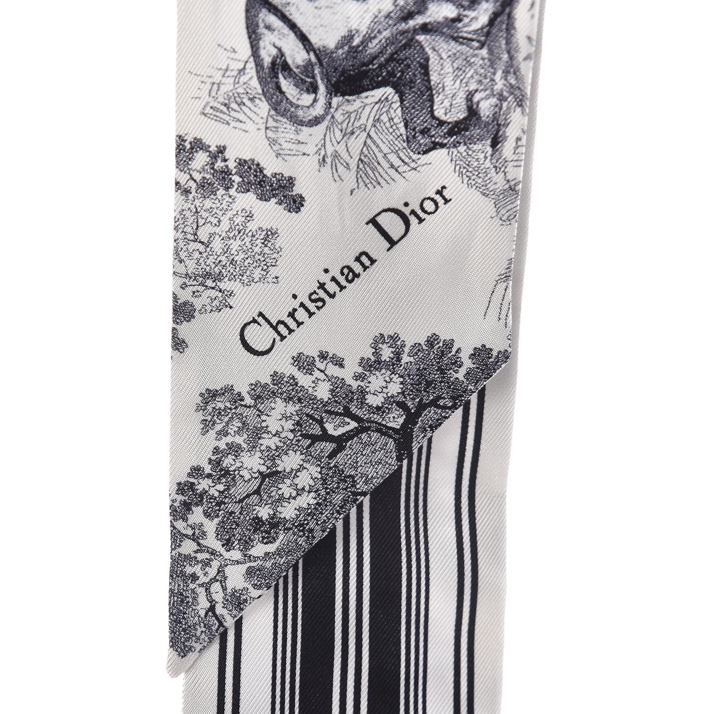 Silk Toile De Jouy Mitzah Scarf Navy Blue