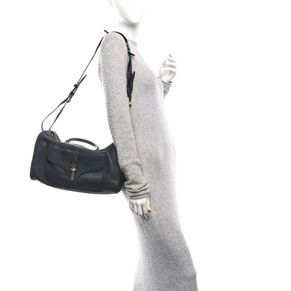 Balenciaga Grained Calfskin Tube Boston Bag Black 2 of 11