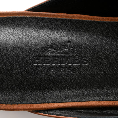 Hermes Suede Goatskin Groupie Mules 39 Brun Amourette 7 of 14