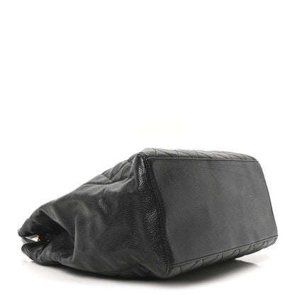 Chanel Caviar Quilted CC Shopping Tote Black 4 of 10