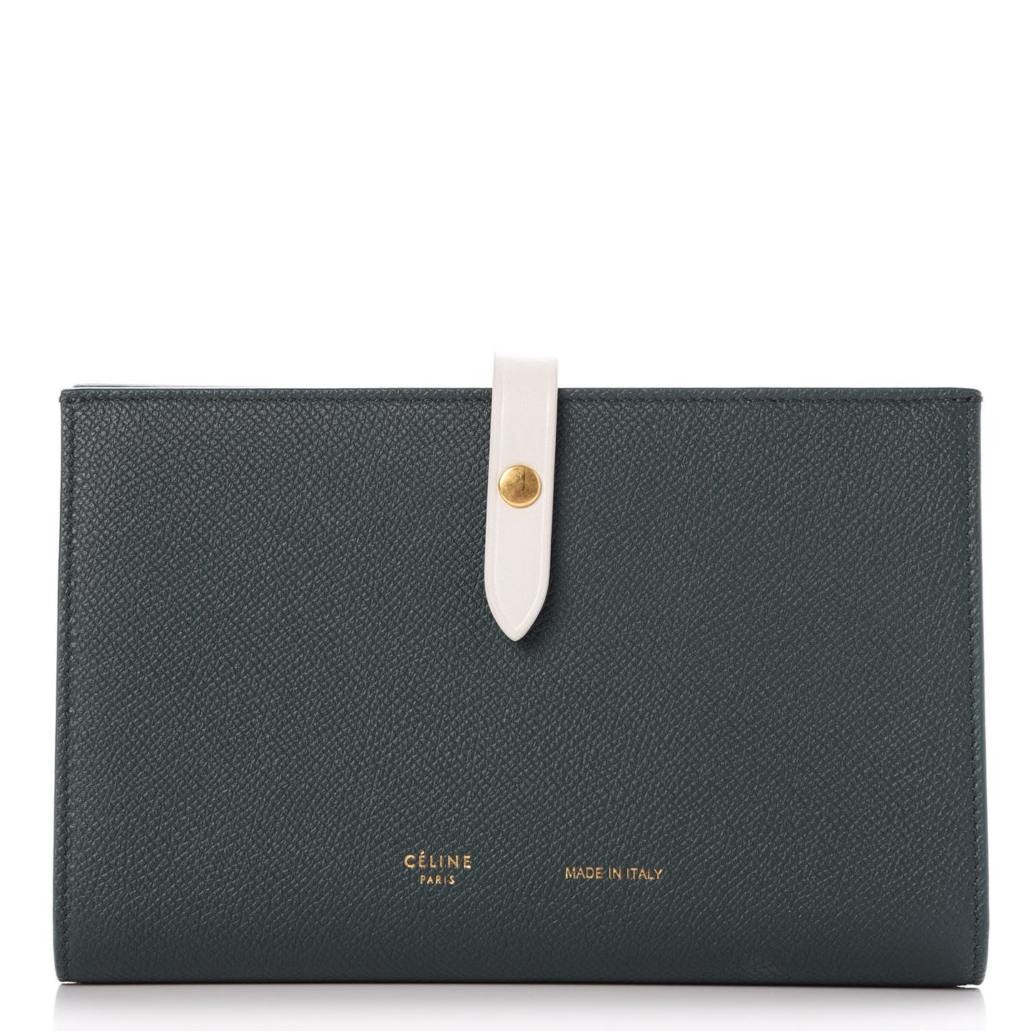 Grained Sleek Calfskin Large Multifunction Strap Wallet Amazone